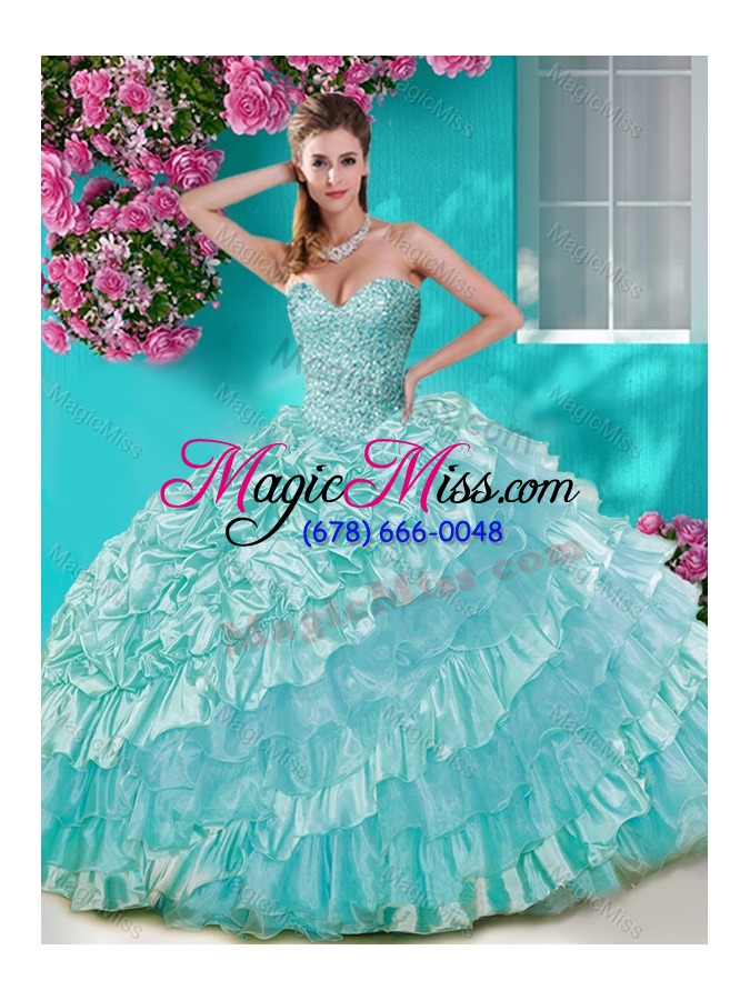 wholesale gorgeous big puffy sweet 16 dress with beading and ruffles layers