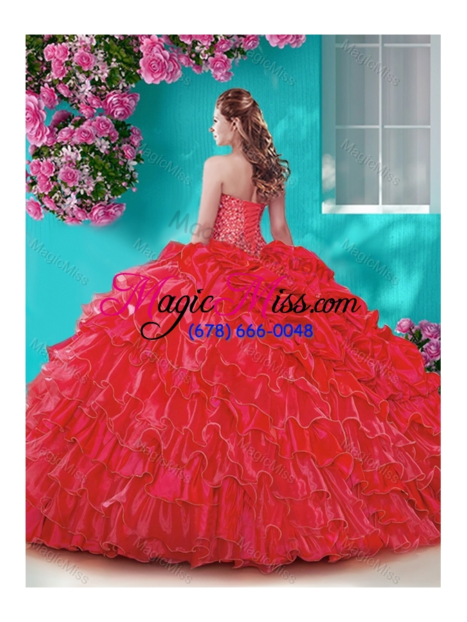wholesale gorgeous big puffy sweet 16 dress with beading and ruffles layers