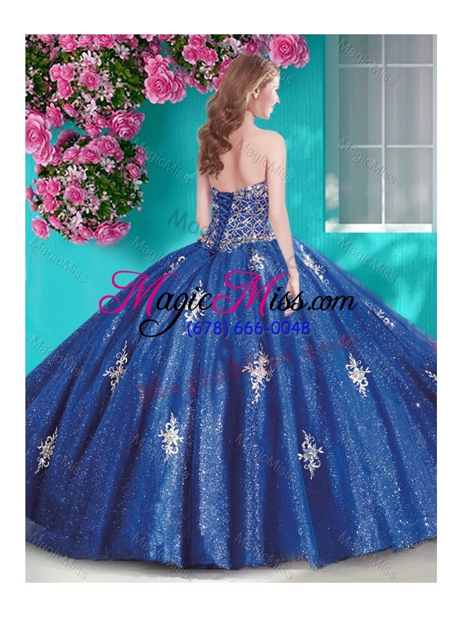 wholesale romantic beaded and appliques tulle quinceanera gown with really puffy