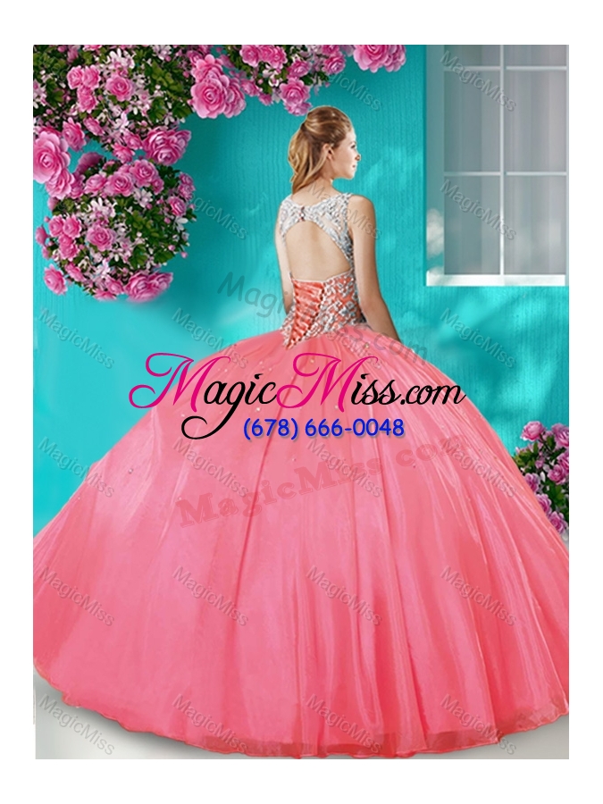 wholesale elegant open back beaded and ruffled sweet 16 dress with removable skirt