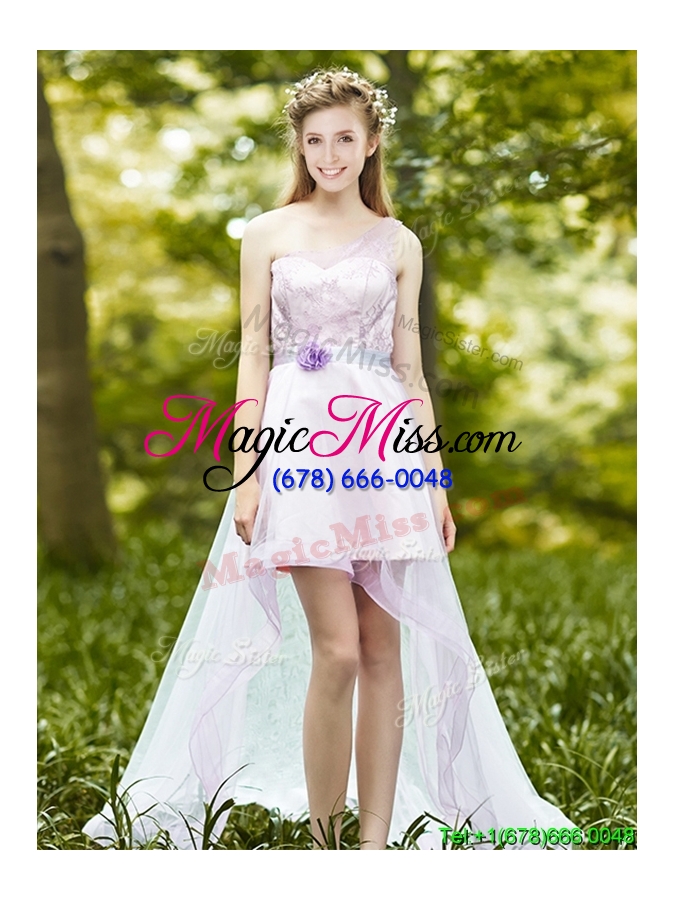wholesale new style laced lavender tulle dama dress for summer