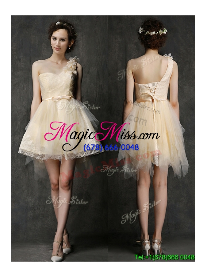 wholesale new arrivals a line short dama dress in champagne