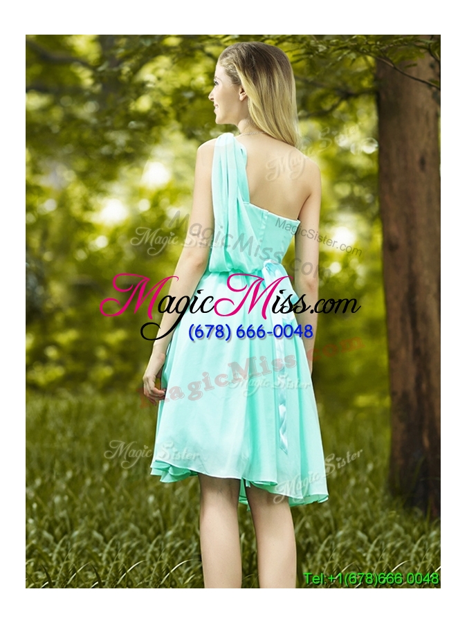 wholesale lovely belted and ruched short dama dress in apple green