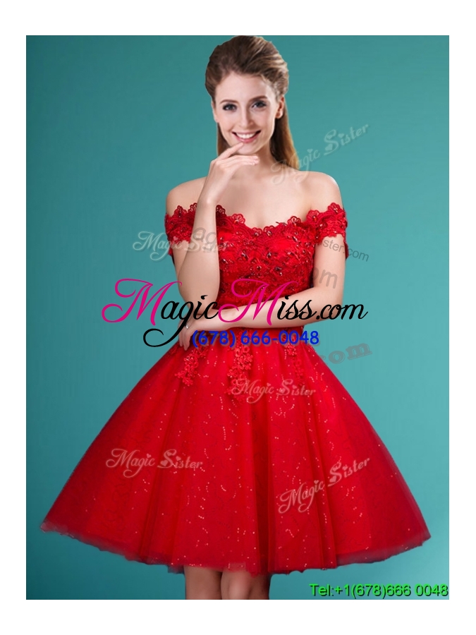 wholesale wonderful off the shoulder cap sleeves dama dress with beading and bowknot