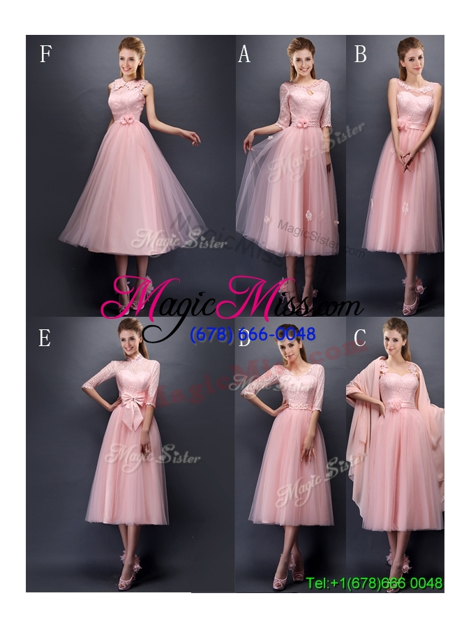 wholesale luxurious laced high neck half sleeves prom dress with bowknot