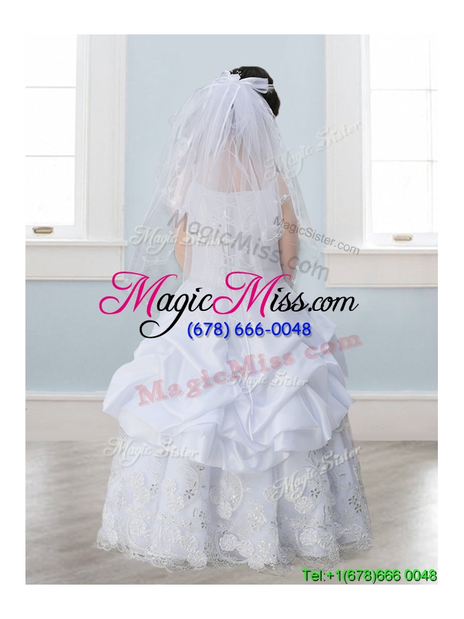 wholesale best spaghetti straps little girl pageant dress with lace and pick ups