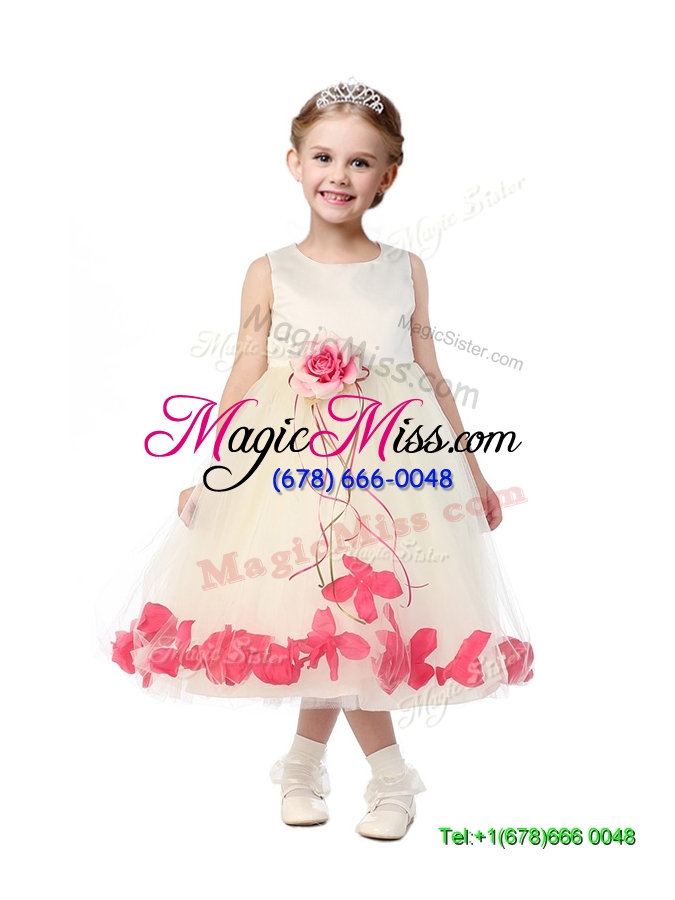 wholesale best scoop mini quinceanera dress with red hand made flowers