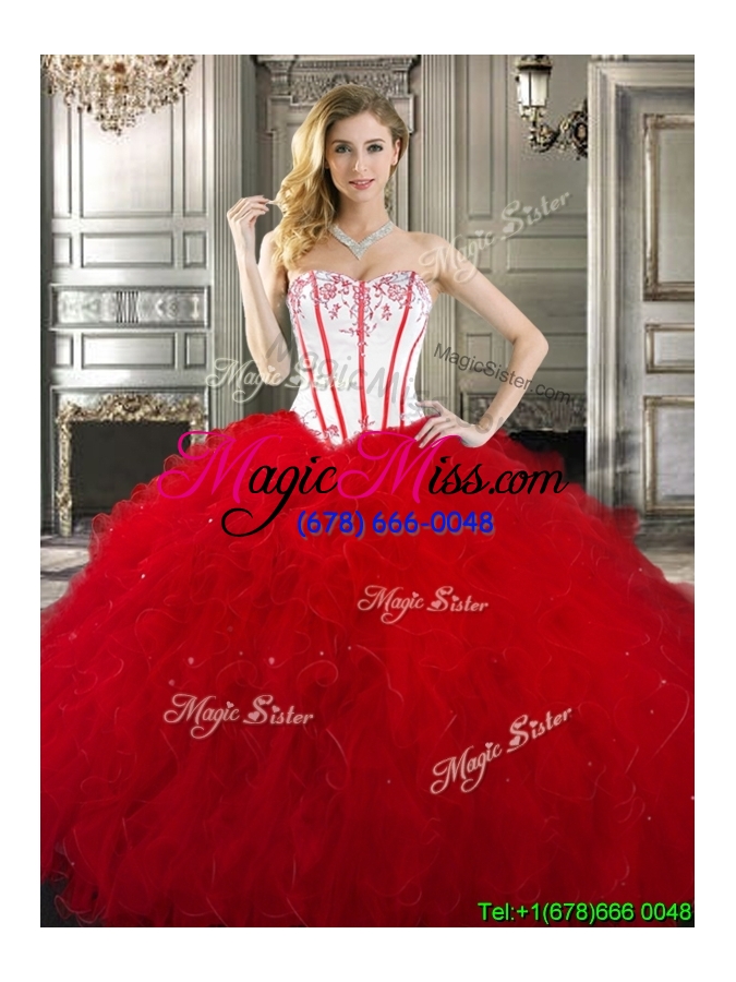 wholesale exquisite really puffy tulle quinceanera gown with beading and ruffles