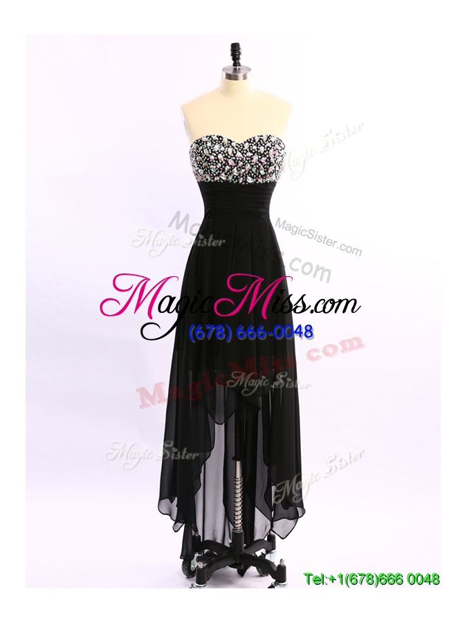 wholesale new arrivals empire black prom dress with beading for winter