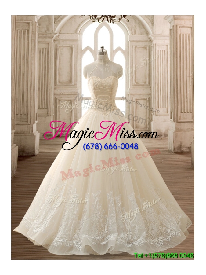 wholesale see through high neck champagne quinceanera dress with beading and appliques
