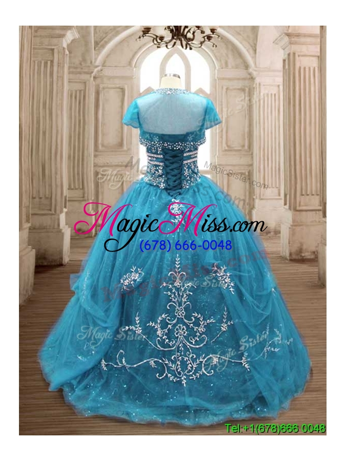 wholesale new arrivals big puffy custom make quinceanera dress in teal