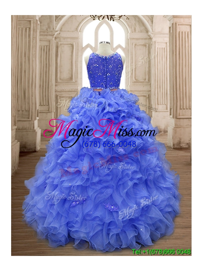 wholesale latest scoop lavender sweet 16 gown with beading and ruffles