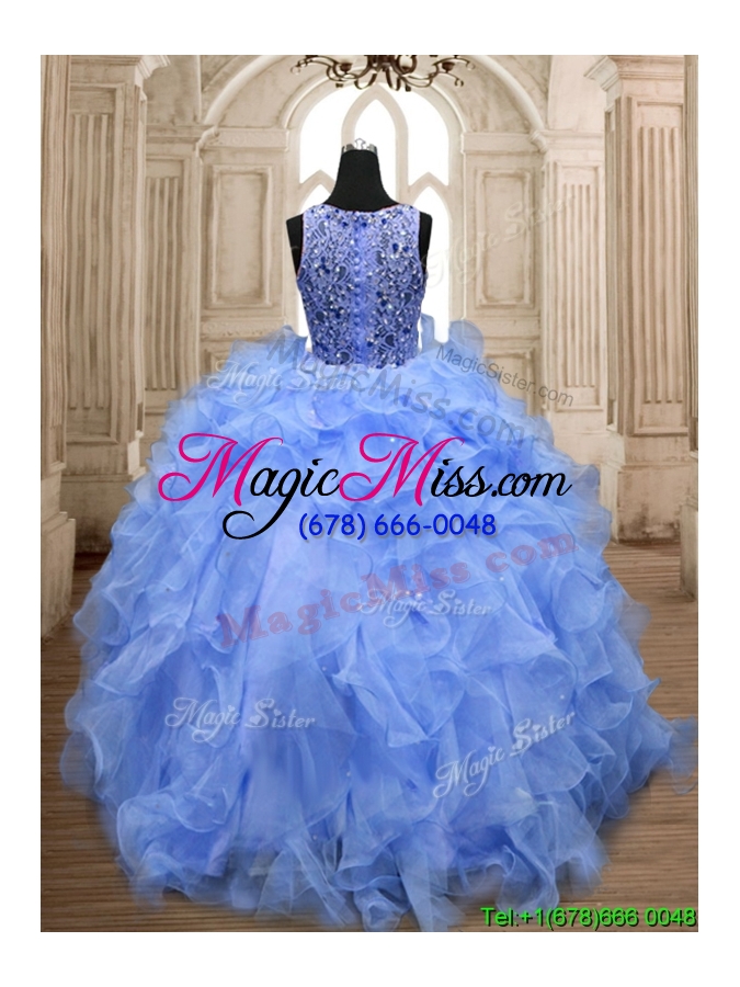 wholesale perfect scoop beading and ruffles quinceanera dress in organza