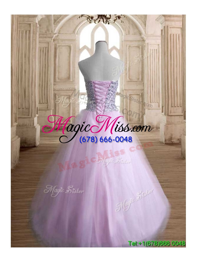 wholesale romantic a line lavender sweet 16 dress with beading for spring