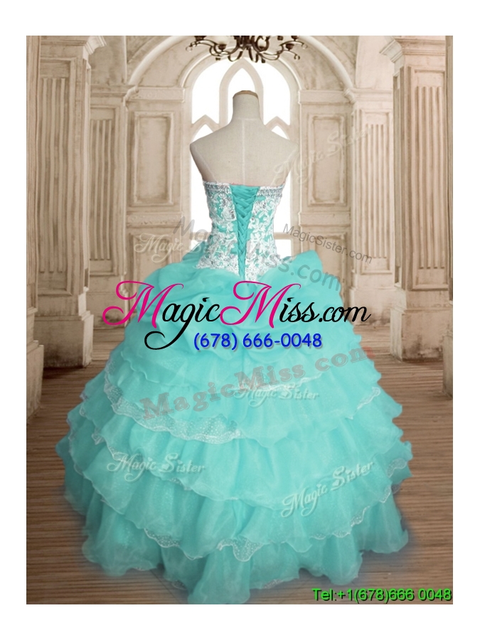 wholesale comfortable beaded and ruffled layers sweet 16 dress in organza