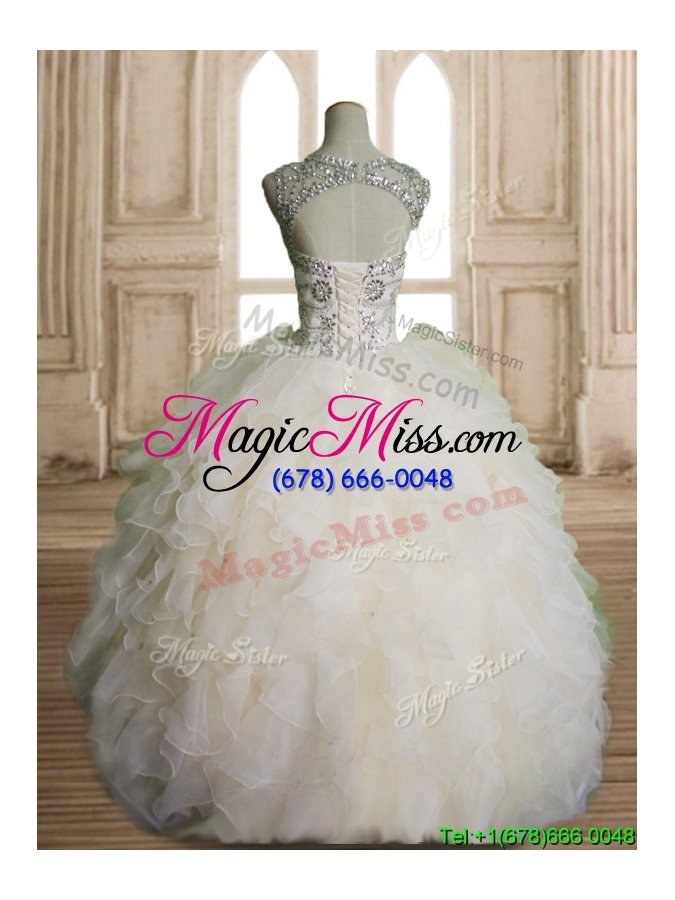 wholesale best scoop beading and ruffles sweet 16 dress in champagne