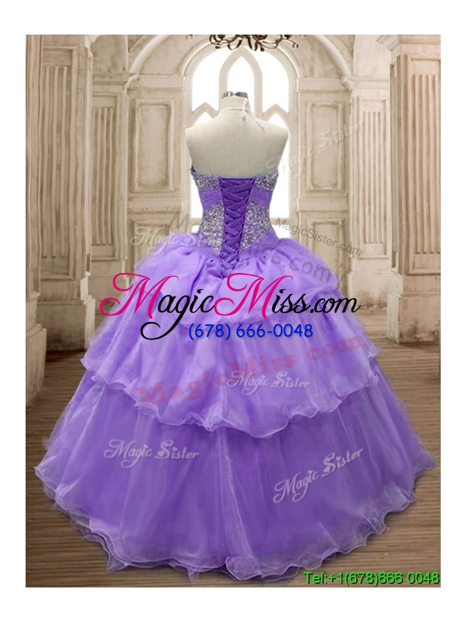 wholesale pretty big puffy ruffled layers and beading sweet 16 dress in organza