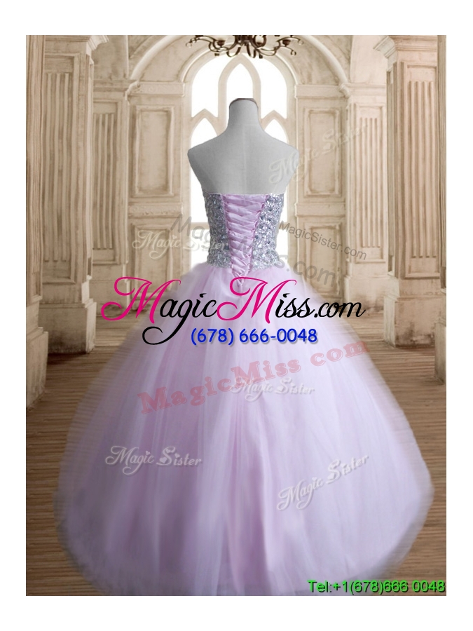 wholesale discount beaded bodice tulle quinceanera dress in baby pink