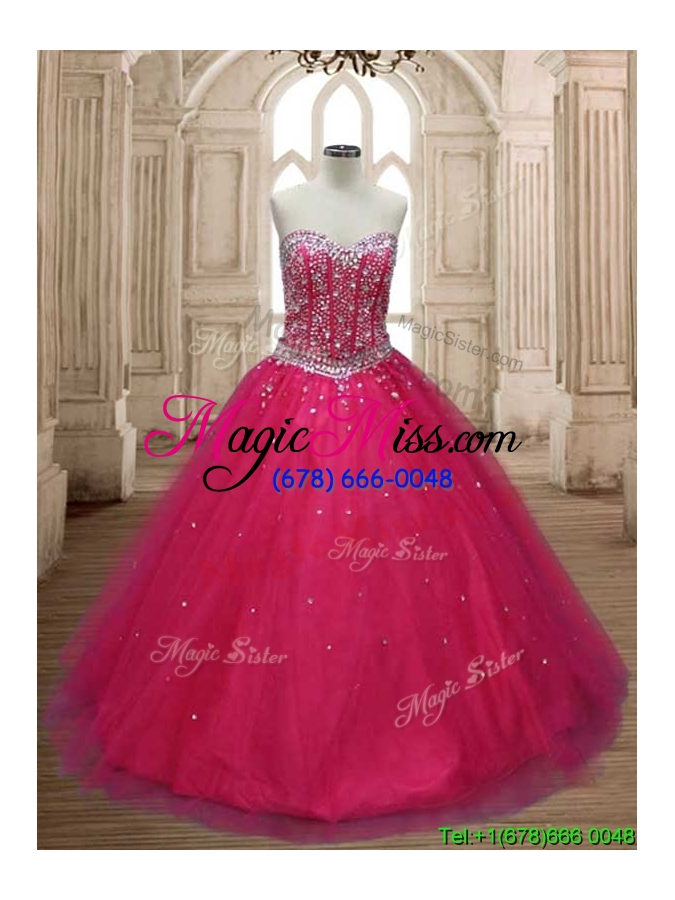 wholesale wonderful a line hot pink detachable quinceanera dress with beading