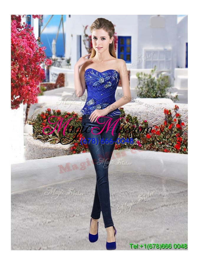 wholesale elegant royal blue and champagne detachable sweet 16 dresses with appliques and ruffles