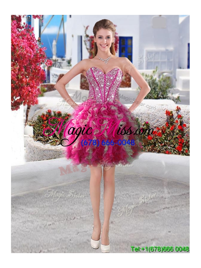 wholesale wonderful big puffy beaded and ruffled detachable quinceanera dresses in organza