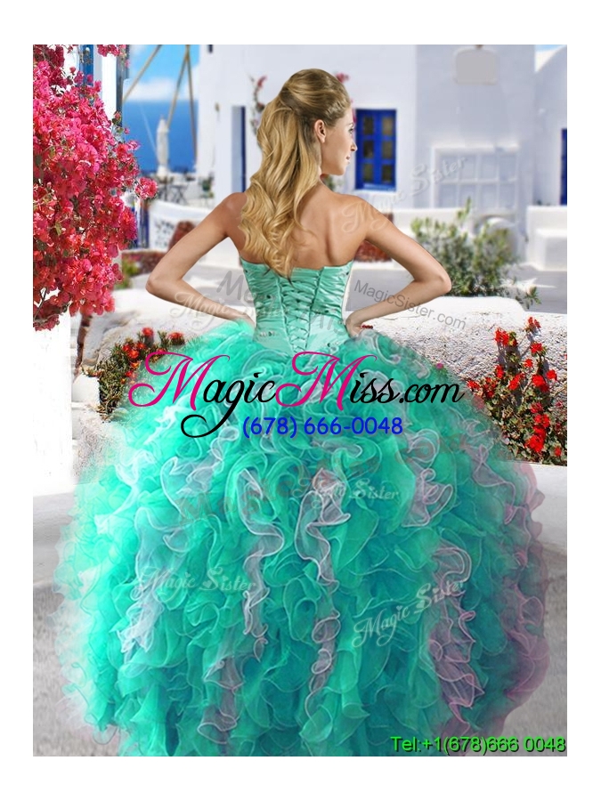 wholesale perfect beaded and ruffled detachable quinceanera dresses with really puffy