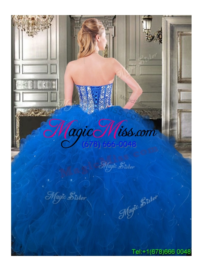 wholesale wonderful beaded and ruffled detachable quinceanera dresses in fuchsia