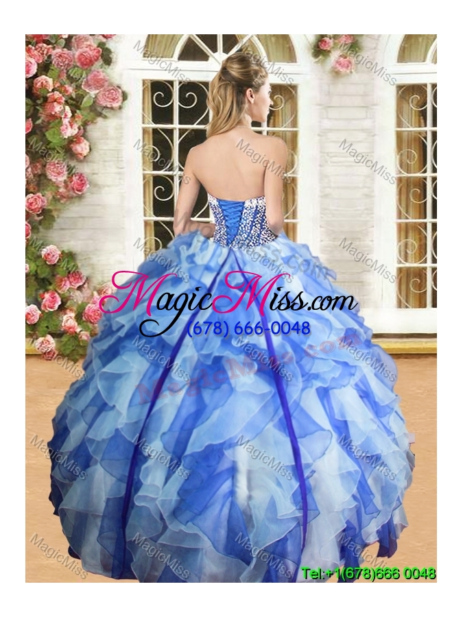 wholesale lovely beaded and ruffled sweet 16 dress in hot pink and white