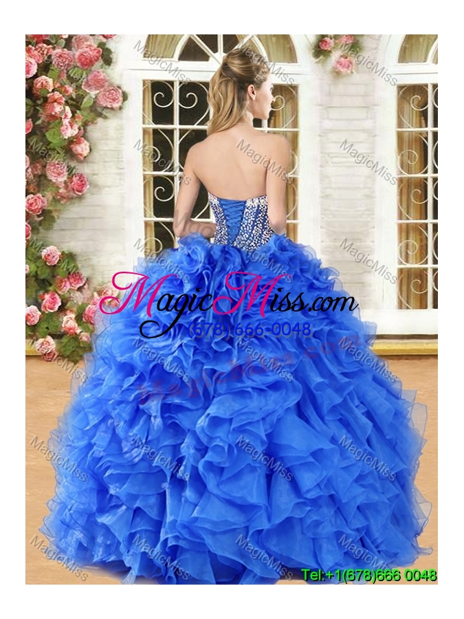 wholesale romantic beaded and ruffled organza quinceanera dress in red