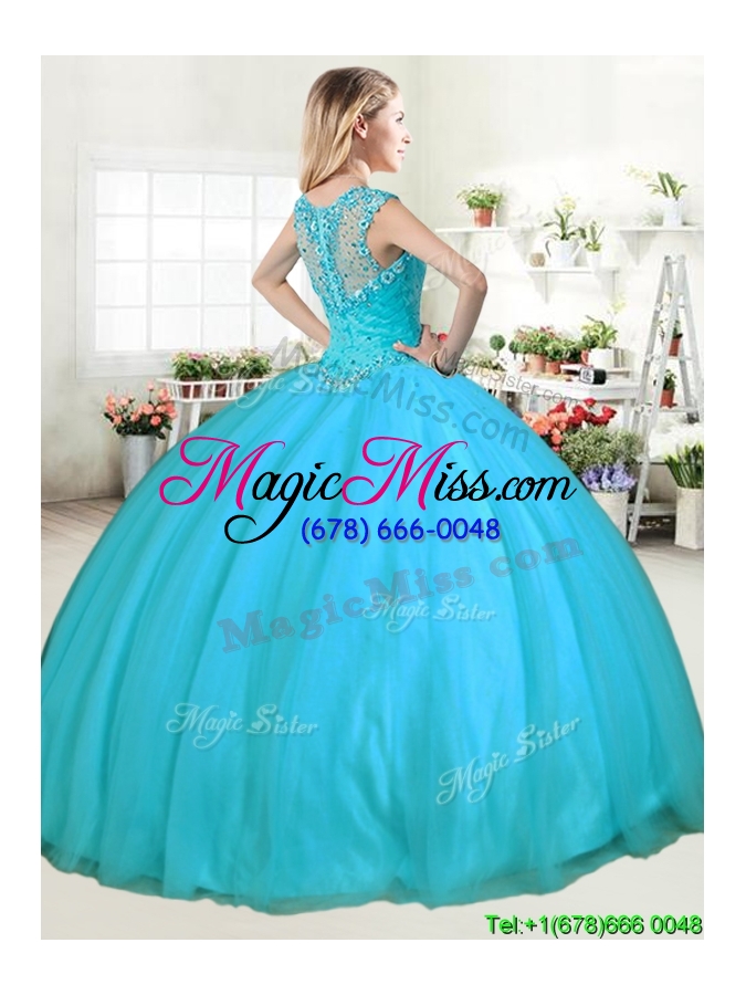 wholesale new style straps beaded big puffy sweet 16 dress in tulle