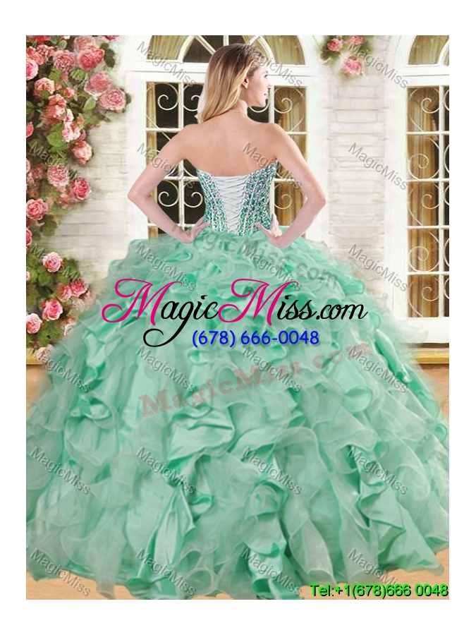 wholesale luxurious big puffy light blue quinceanera dress with beading and ruffles