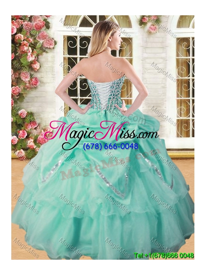 wholesale lovely coral red big puffy quinceanera dress with beading and pick ups