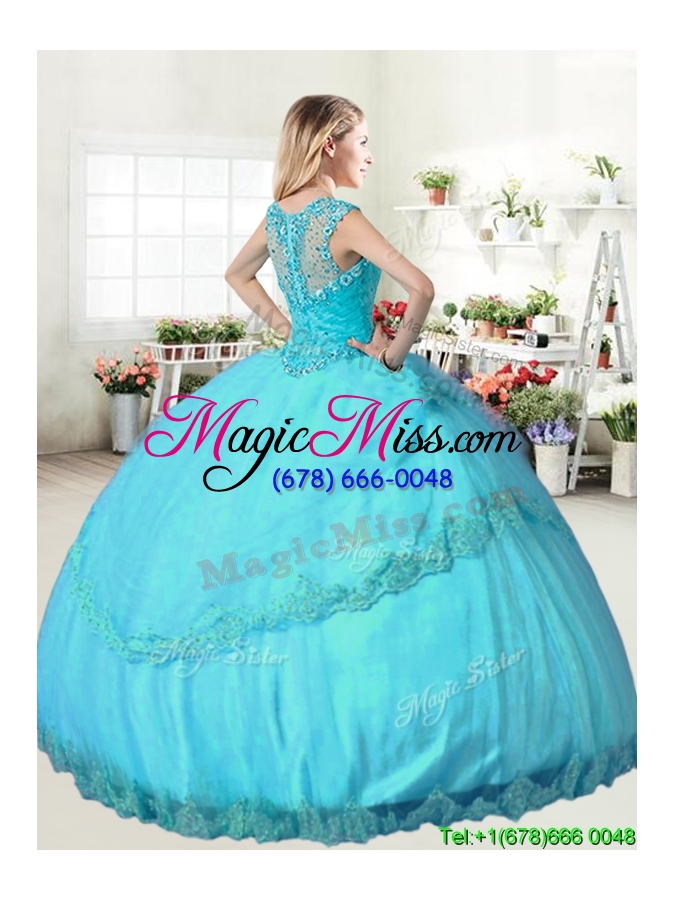 wholesale lovely straps big puffy quinceanera dress with beading and appliques