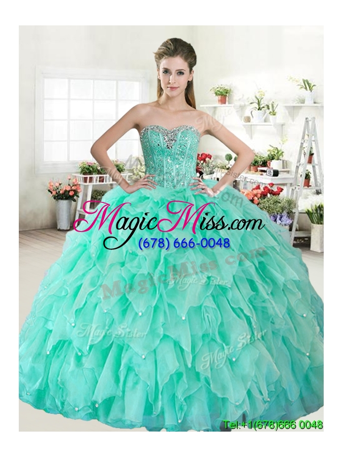 wholesale discount coral red quinceanera dress with beading and ruffles