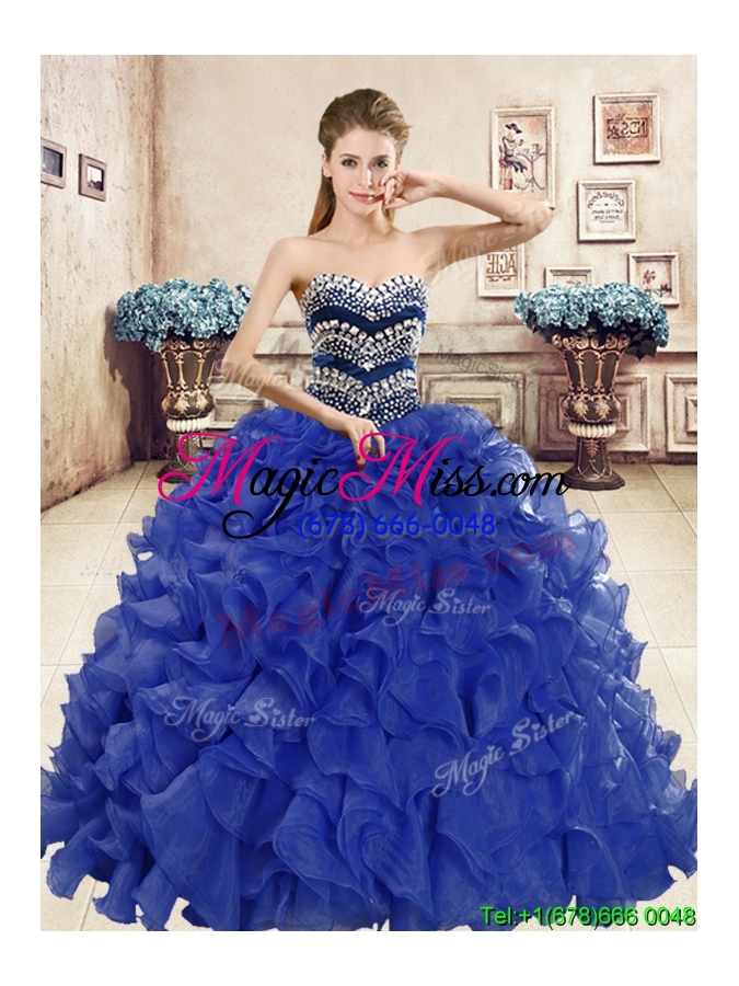 wholesale wonderful big puffy quinceanera dress with beading and ruffles