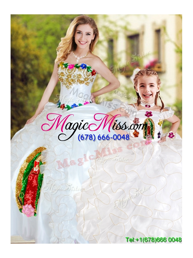 wholesale modest white princesita quinceanera dresses with ruffles and appliques