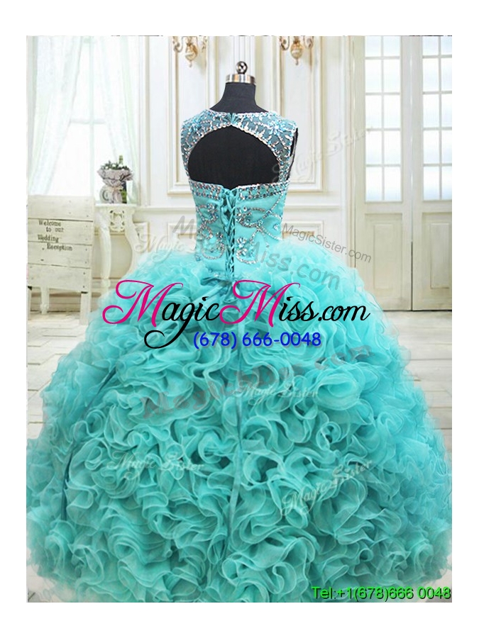 wholesale exquisite see through scoop beaded quinceanera dress in rolling flowers