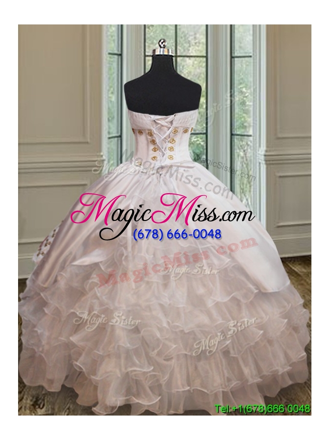 wholesale new embroideried and ruffled layers quinceanera dress in organza and taffeta