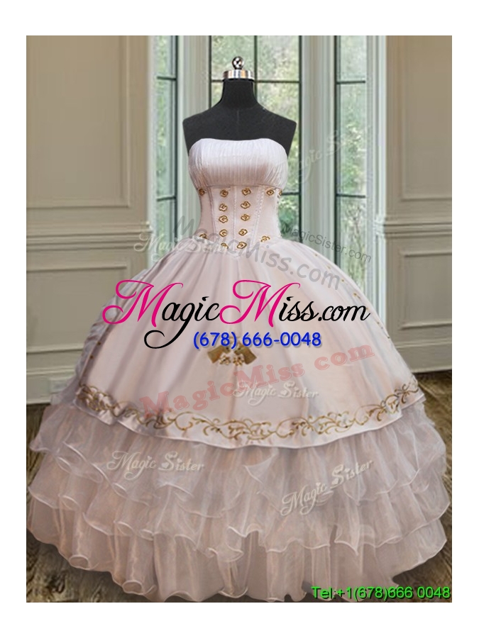 wholesale new embroideried and ruffled layers quinceanera dress in organza and taffeta