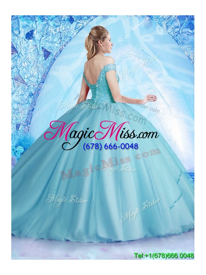 wholesale 2017 hot sale big puffy quinceanera dress with off the shoulder