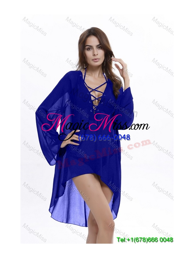 wholesale polyester v-neck above knee black pullover fashion dresses with long sleeves