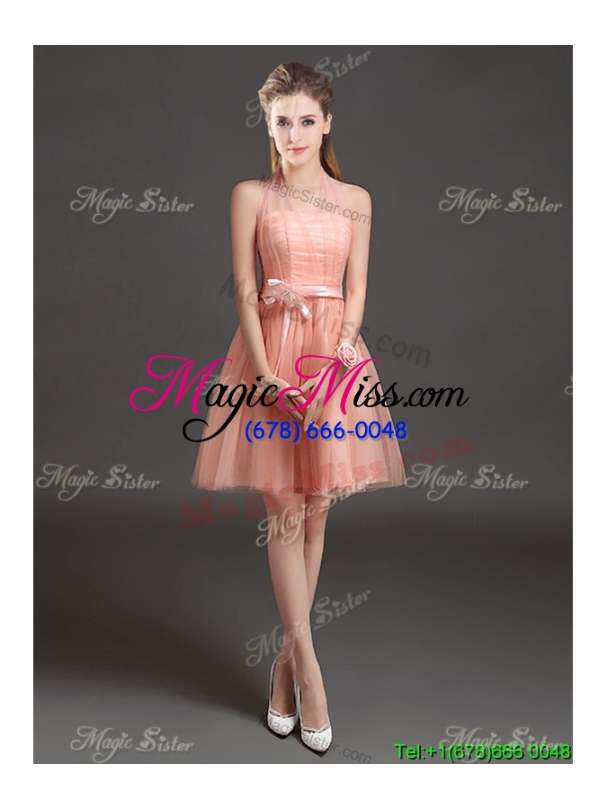 wholesale 2017 fashionable a line ruching side zipper dama dresses