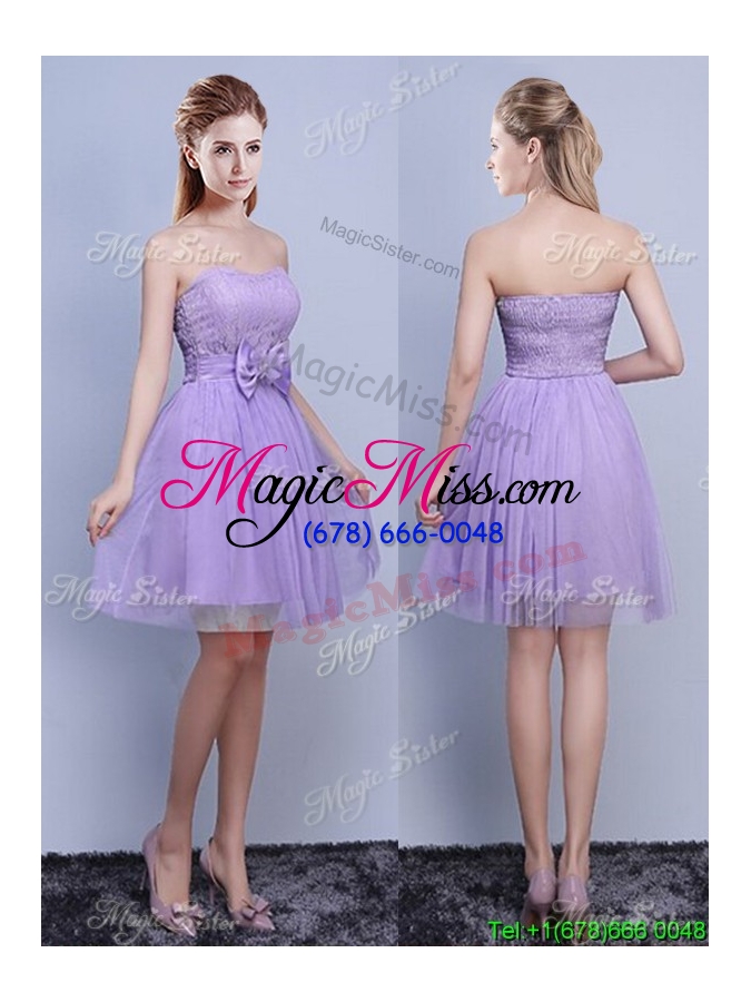 wholesale 2016 elegant sweetheart bowknot and laced short dama dresses in tulle