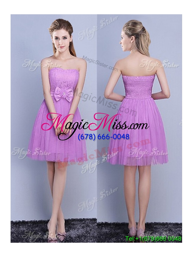 wholesale 2016 elegant sweetheart bowknot and laced short dama dresses in tulle