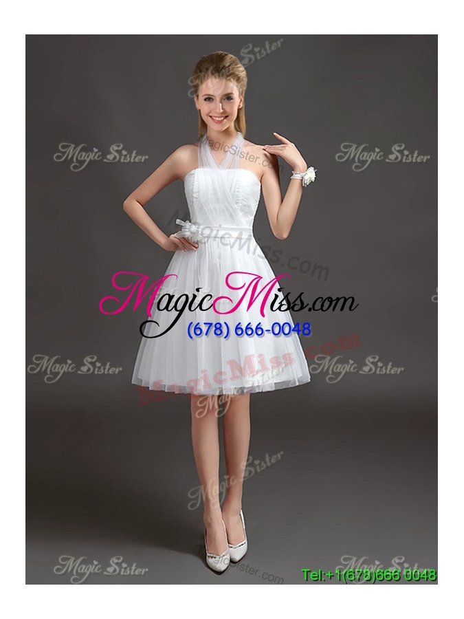 wholesale white side zipper short dama dresses with ruching