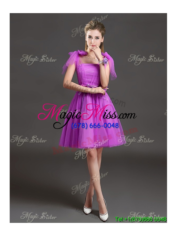 wholesale fashionable a line ruching dama dresses with side zipper
