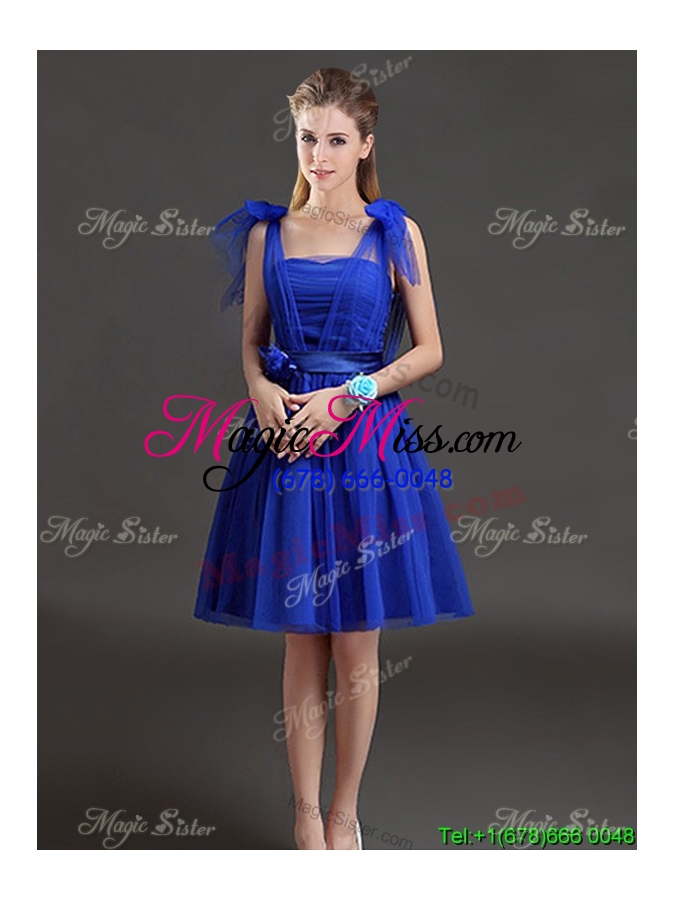 wholesale simple ruching side zipper short roya blue dama dresses