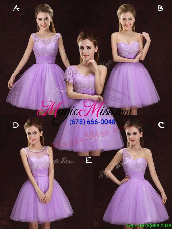 wholesale 2017 top seller sweetheart lilac prom dress with lace and ruching