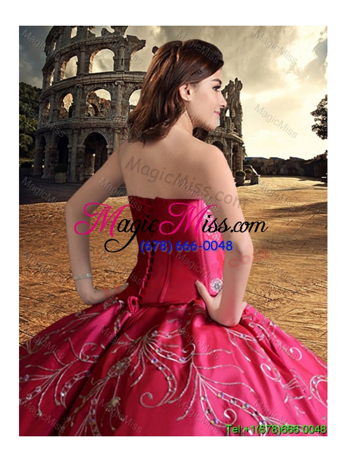 wholesale wild west elegant hot pink sweetheart quinceanera dress with embroidery and beading