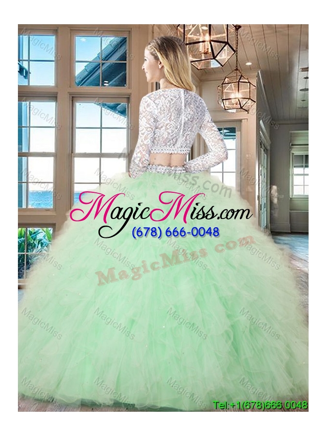 wholesale lovely two piece beaded and ruffled quinceanera dress in tulle and lace